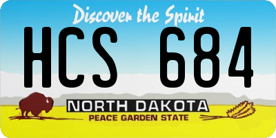 ND license plate HCS684