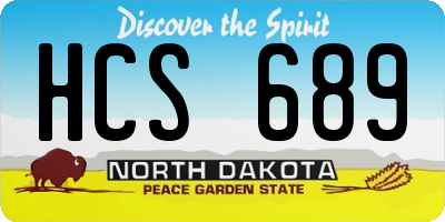 ND license plate HCS689