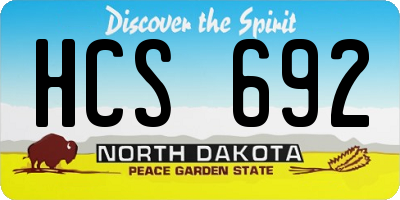 ND license plate HCS692