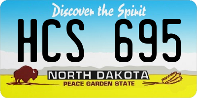 ND license plate HCS695