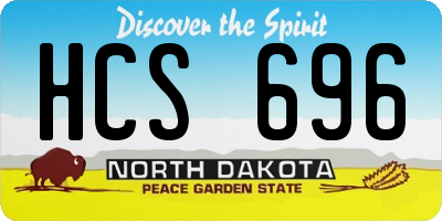 ND license plate HCS696