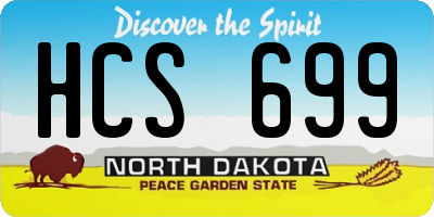 ND license plate HCS699