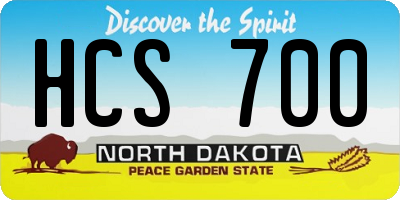 ND license plate HCS700