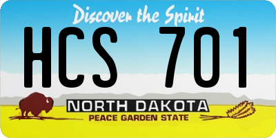ND license plate HCS701