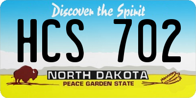 ND license plate HCS702