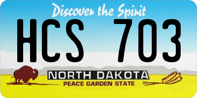 ND license plate HCS703