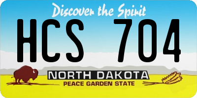 ND license plate HCS704