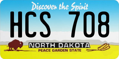 ND license plate HCS708