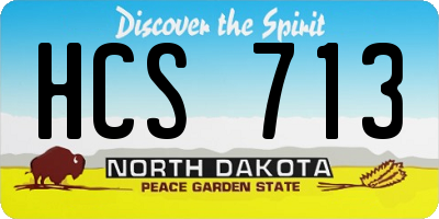 ND license plate HCS713