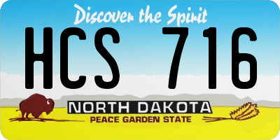 ND license plate HCS716