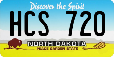 ND license plate HCS720