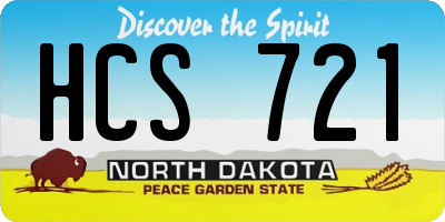 ND license plate HCS721