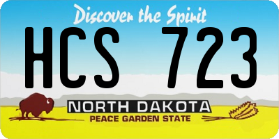 ND license plate HCS723