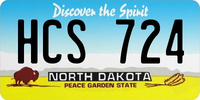 ND license plate HCS724