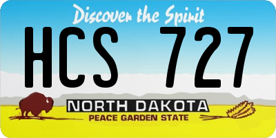 ND license plate HCS727