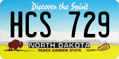 ND license plate HCS729