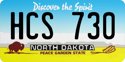ND license plate HCS730