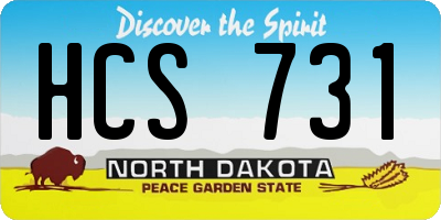 ND license plate HCS731