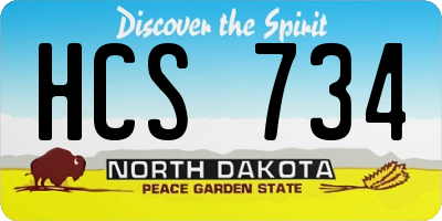 ND license plate HCS734