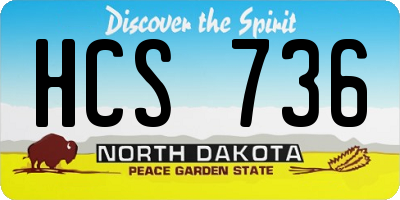ND license plate HCS736