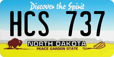 ND license plate HCS737