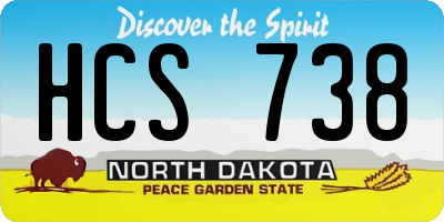 ND license plate HCS738