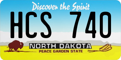 ND license plate HCS740