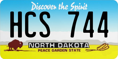 ND license plate HCS744