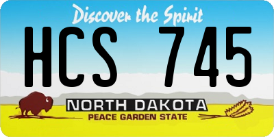ND license plate HCS745