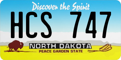 ND license plate HCS747