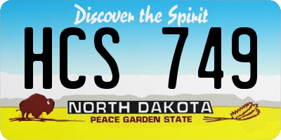 ND license plate HCS749