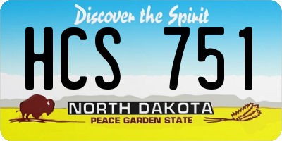 ND license plate HCS751