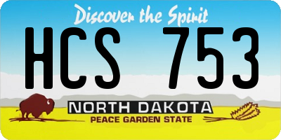 ND license plate HCS753