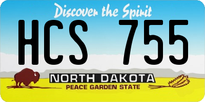 ND license plate HCS755