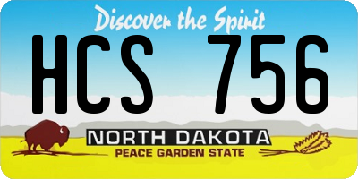 ND license plate HCS756