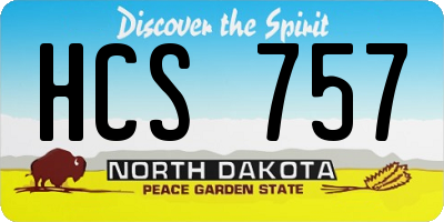 ND license plate HCS757