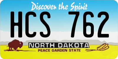 ND license plate HCS762