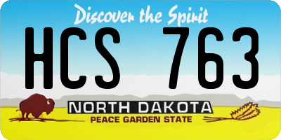 ND license plate HCS763