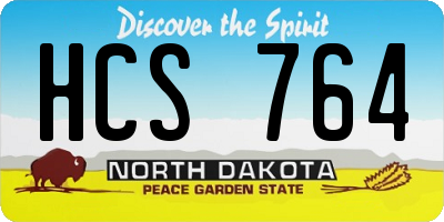 ND license plate HCS764