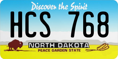 ND license plate HCS768