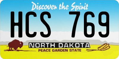 ND license plate HCS769