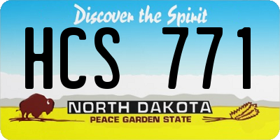 ND license plate HCS771