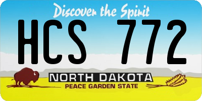 ND license plate HCS772