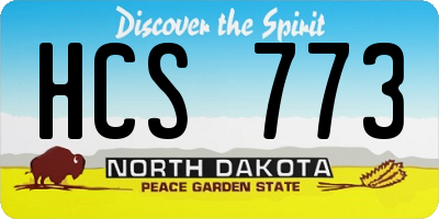ND license plate HCS773