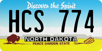 ND license plate HCS774
