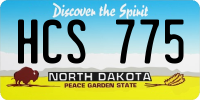 ND license plate HCS775