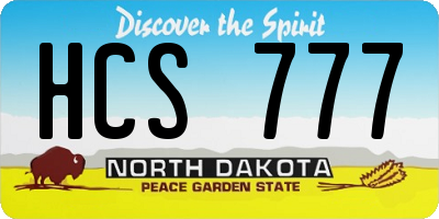 ND license plate HCS777