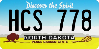 ND license plate HCS778