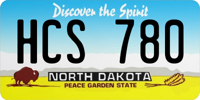 ND license plate HCS780