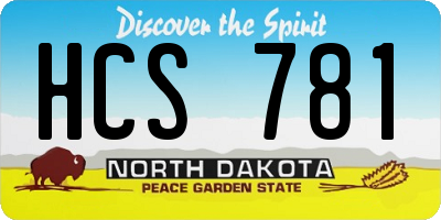 ND license plate HCS781